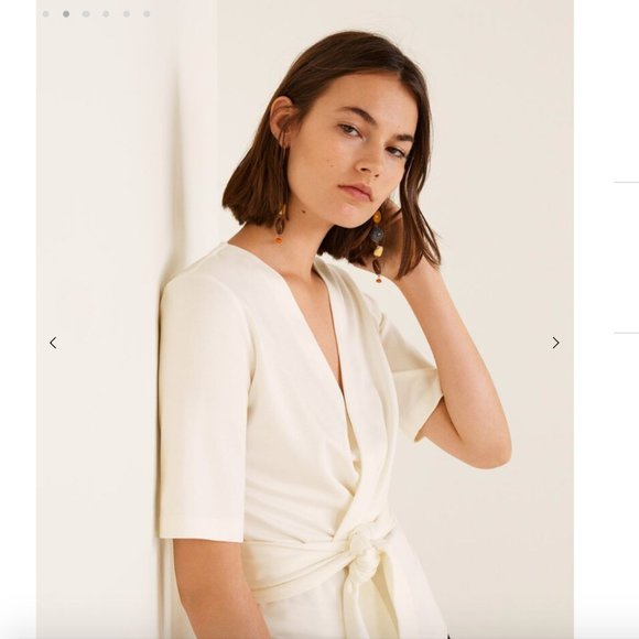 Mango Wrap T-shirt with Tie NWOT - Picture 4 of 5